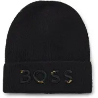 BOSS Kinderbeanie met logostiksel en -studs Maat 58