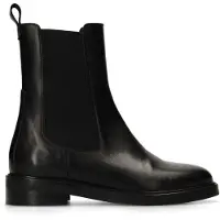 Manfield Zwarte leren chelsea boots | Maat 42