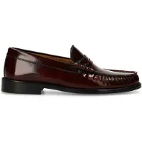 Manfield Burgundy leren loafers | Maat 42