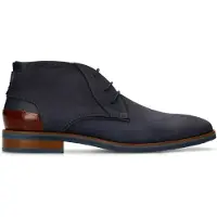 Van lier Donkerblauwe nubuck veterschoenen | Maat 44