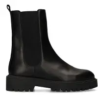 Manfield Zwarte leren chelsea boots | Maat 41