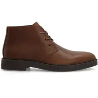Manfield Bruine leren veterboots | Maat 47