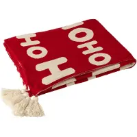 J-Line Blanket hohoho polyester christmas red/white