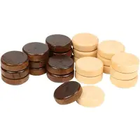 Philos Backgammon stenen set 28 x 8 mm houten speelstenen.