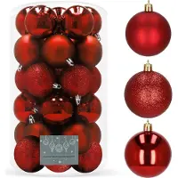 Springos Kerstballen | 30 Stuks | 6 cm | Rood