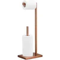 Guido Gusto Toiletbutler met wc rolhouder en reserverol houder compleet copper staand
