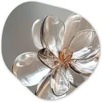 MuchoWow Organische wanddecoratie 40x40 cm - Organisch schilderij Bloem - Glazen - Doorzichtig - Muurdecoratie woonkamer - Kamer decoratie - Schilderijen - Muurcirkel aesthetic