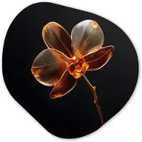 MuchoWow Organische wanddecoratie 90x90 cm - Organisch schilderij Orchidee - Doorzichtig - Bloem - Muurdecoratie woonkamer - Kamer decoratie - Schilderijen - Muurcirkel aesthetic