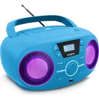 BigBen Interactive Lecteur CD/USB portable avec effets lumineux Bleu