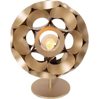 Lucide HANNELORE - Tafellamp - Ø 25 cm - 1xE27 - Mat Goud / Messing