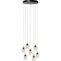Lucide BERLIANE - Hanglamp - Ø 39 cm - LED Dimb. - 7x4W 2700K - Met vervangbare LED-module - Transparant - Essential
