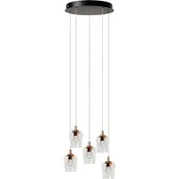 Lucide BERLIANE - Hanglamp - Ø 34 cm - LED Dimb. - 5x4W 2700K - Transparant