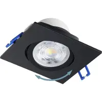Eglo Set van 3 inbouwspots Saliceto vierkant zwart 6,4W