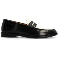 Manfield Zwarte leren loafers | Maat 43