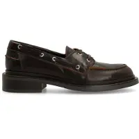 Manfield Bruine leren bootschoenen | Maat 36