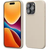 Kwmobile Case voor iPhone 15 Pro Max - Slank TPU-Hoesje met Zachte Afwerking - In crème