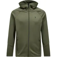 Peak Performance Rider Essentials Midlayer Zip Hood Fleece Heren Pine Needle/Pine Needle S