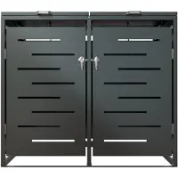 Juskys – Containerberging – 120 l & 2-Delig – Met Gasdrukveren En Ventilatieopeningen – Voor Het Opbergen Van Afvalcontainers – Arel Antraciet Staal