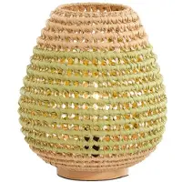 Light & Living Rotan Tafellamp Kalipa Ø 32cm Groen Rotan