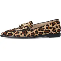 Manfield Instappers beige / bruin / zwart