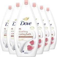 Dove - Badcrème - Soothing Caring Bath - Amandelolie & Hibiscus - 6 x 450 ml - Voordeelverpakking
