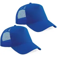Beechfield Truckers baseballcap - 5x - blauw - volwassenen - voordelige petjes/caps - verstelbaar