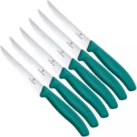 Victorinox Swiss Classic Steak & Pizza Knife 6.7234.6C1 Wavy, Green, 6-delige set gekartelde steakmessen