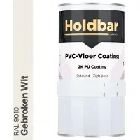 Holdbar PVC-Vloer Coating Gebroken Wit (RAL 9010) 1 Kg - Vloerverf - Alle kleuren - Hecht direct op PVC - Slijtvast - UV-bestendig - Gemakkelijk te reinigen - Beschermt PVC-Vloer - 2 Componenten Verf