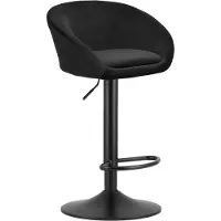 Leobert Barkruk - - East - Zwarte fluweelbekleding / Zwarte voet. - 53 x 46 x 81-103 cm