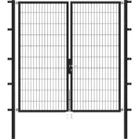 Alberts 648473 Dubbele poort Flexo met toebehoren, antraciet, breedte 200 cm, hoogte 200 cm