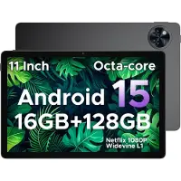 Doogee U11 - Tablet - Tablets - 16 GB RAM+ 128 GB ROM/TF 2TB - Android 15 - 11 inth 90 Hz - Dubbele boxluidsprekers - 8580 mAh - Face ID - 5G WiFi - Widevine L1 - GPS - Grijs