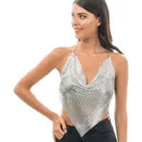 Chaks - Zilveren metallic festival top voor volwassenen