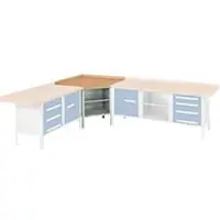 Schäfer Shop Werkbank hoekoplossing PWi 75, multiplex beuken blad, tot 750 kg, B 1095 x D 1095 x H 840 mm