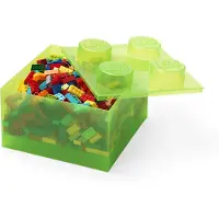 LEGO Opbergbox - 4 Knoppen - Translucent Light Gr - - OneSize - Opbergboxen