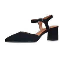 No Stress - Dames - Zwarte suède slingbacks - Maat 40