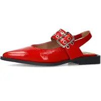 Manfield Ballerina met riempjes rood