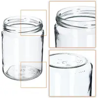 Kadax Conservatiepotten, 540 ml, inmaakpotten voor schroefdeksel, jampot, voorraadpot, conservenglas, ronde glazen (groenten, 8 stuks)