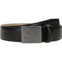 Calvin Klein Emblem Plaque Buckle Belt Black/matte Gunmetal Maat: 125 | Riemen Outlet | Heren | Zwart