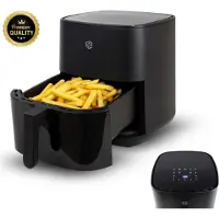 Plaine Airfryer 5.5L met Touchscreen – 1500W – 9 Programma’s – Timer & Eigen Instellingen – Heteluchtfriteuse - 80ºC-200ºC – Zwart