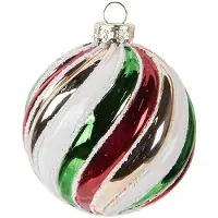 Clayre & Eef Kerstbal Overig Ø 8x8 cm Meerkleurig Glas Kerstballen