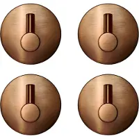EAVY - Set van 4 Zelfklevende handdoekhaakjes RVS - handdoekhouder - wandhaak - plakhaak - Geborsteld Koper