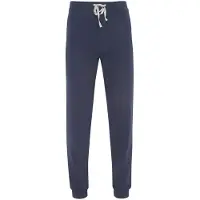 Hajo Heren joggingbroek met boorden blauw | Maat 62