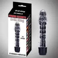 Power Escorts Drill King Vibrator - L 16.8 cm - D 3.8 cm - BR76 - Zwart