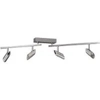 Brilliant LED plafondspot Risell, lengte 104 cm, aluminiumkleurig dimbaar, alu / grijs / zink, Woon-/ Eetkamer, Aluminium, Modern, LED plafondlamp