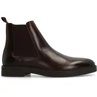 Manfield Bruine leren chelsea boots | Maat 44