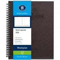Ryam | Bureau agenda | Weekplan Wire-O Wit NL Eco | 2026 | Spiraal | 170 mm x 220 | 14 mnd | Zwart |