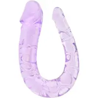 Power Escorts Dubbel Dildo Jelly Paars - 28 CM