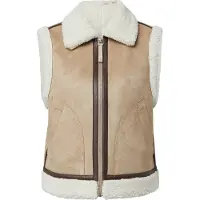 Comma casual identity Bodywarmer lichtbruin / wit