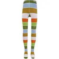 Ewers Mailliot Kindermaat - Banen Groen&Oker&Lichtblauw&Oranje - Rib - Elastisch - Biologisch katoen (GOTS)-92/98