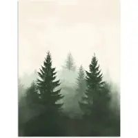 PosterMonkey Poster 30x40 cm - Sparren - Bomen - Groen - Beige - Posters - Kamer decoratie - Wanddecoratie woonkamer - Muurdecoratie slaapkamer